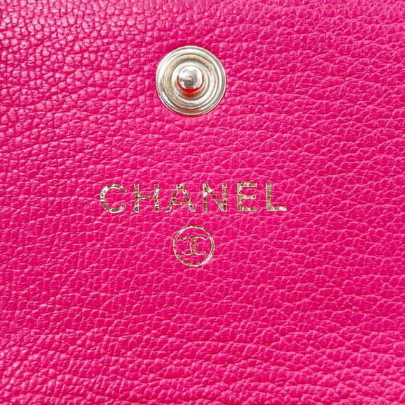 CHANEL Coin Case Coco Mark Card Leather Pink - Picture 7 of 10